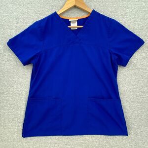 Scrub Star Scrub Top Womens Small Blue Nursing Vet Medical Uniform Short Sleeve